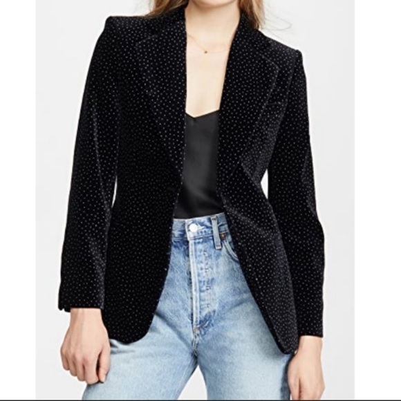 Theory Jackets & Blazers - Theory Cinched Blazer Dot Velvet Black